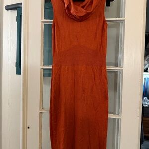 Outback Red Vibrant Orange Midi Dress